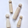 Blank Peg Dolls, Sold Separately